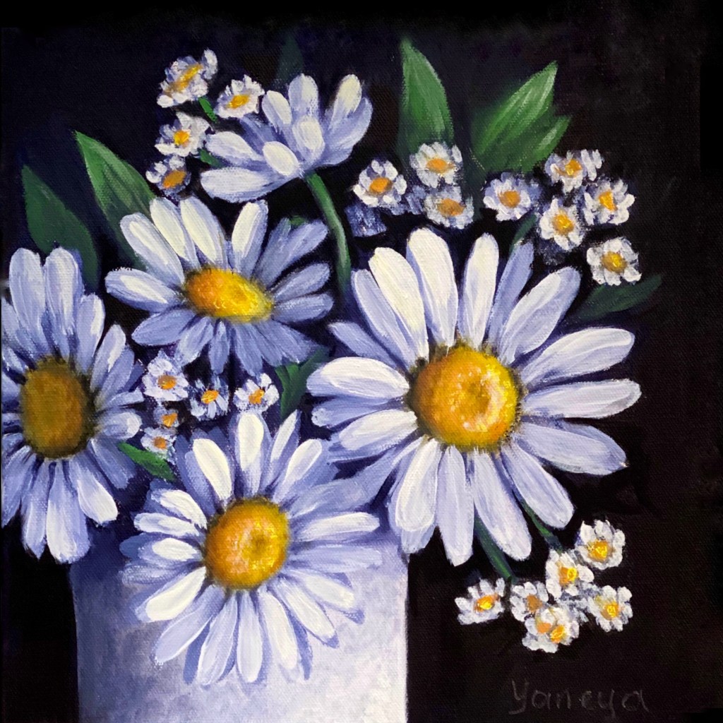 Daisies 1 - oil on 12x12" gallery wrapped canvas. $350